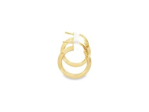 18K Yellow Gold 0.5-Inch Polished Flat Hoop Earrings